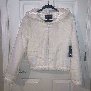 NWT Fuzzy White Jacket